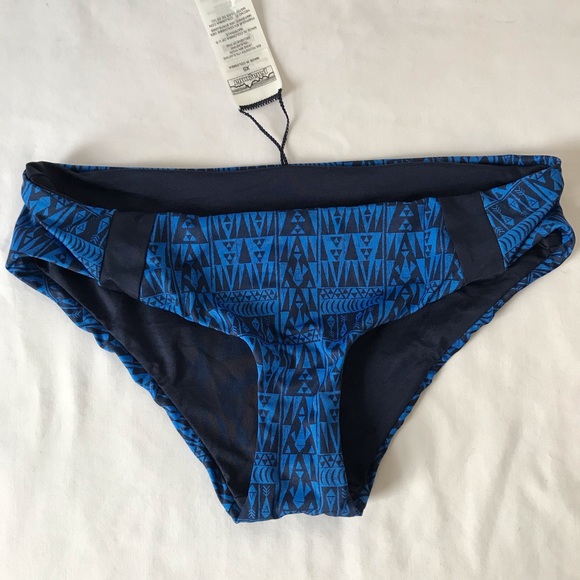 Patagonia Bikini Bottoms blue and black pattern XS NWOT - Picture 4 of 8